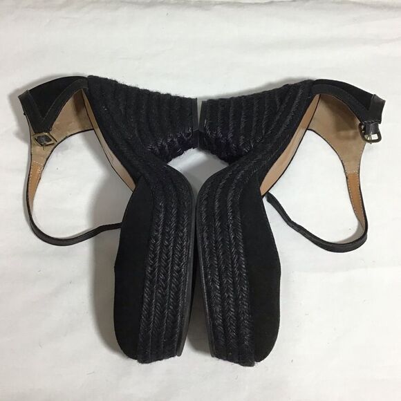Tuckernuck Castaner Black Suede Espadrilles Jute Wrap Platform Heel Shoe Size 39 - Picture 4 of 15